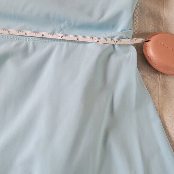 Halara Cloudful Air Twist Knot Athletic Dress | Light Blue | Built-In Shorts | T - Picture 3 of 6